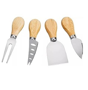 Juego de cuchillos de queso de viaje de 6 piezas con logotipo personalizado con mango de madera, colección de rebanadores de queso de acero inoxidable, cortador de queso - Product Image 4