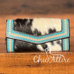 Nuevo bolso de mano de cuero con pelo de estilo occidental para mujer, monedero de diseñador, superventas, carteras únicas de cuero genuino - Product Image 1