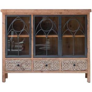 Buffet de salon en bois de qualité supérieure avec 3 portes 3 tiroirs et porte latérale en verre conçue pour le stockage multifonctionnel à la maison - Product Image 5