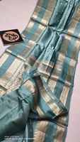 Sari de Seda Brocada a Mano con Borde Tejido con Hilo Dorado Real para Compradores Mayoristas Globales y Boutiques de Lujo