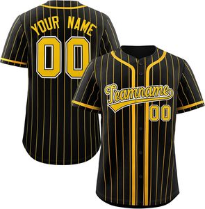 Jersey de béisbol que absorbe la humedad, tela de malla personalizada, camisa de softbol con botones, ajuste de secado rápido, aparejos, letras de sarga, apariencia juvenil de EE. UU. - Product Image 3