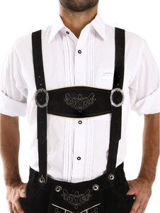Short homme 2025 dernier modèle personnalisé motif solide noir bavarois LEDhosen Style décontracté Oktoberfest Lederhosen - Product Image 2