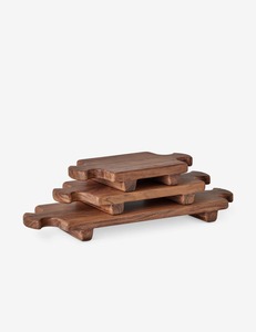 Bandeja de pie vertical de madera ecológica moderna Forma rectangular Acabado pulido Patrón personalizable Regreso a la escuela - Product Image 3