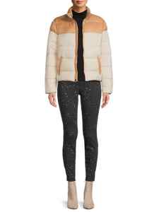 Vente en gros de vêtements d'hiver pour femmes Vestes matelassées Manteaux chauds à la mode Veste polaire à blocs de couleurs avec poches - Product Image 6