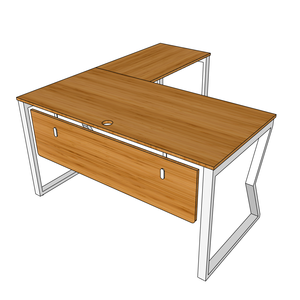 โต๊ะทำงานทรงตัวแอลไม้ไผ่ทันสมัย ขนาด 140x150 ซม. โครงเหล็ก ประกอบง่าย - Product Image 6
