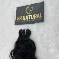 Ekstensi Rambut Remy India Donor Tunggal GK NATURAL untuk Anak Perempuan dan Wanita, Tebal, Keriting, 100g, Kemasan Double Weft Mesin
