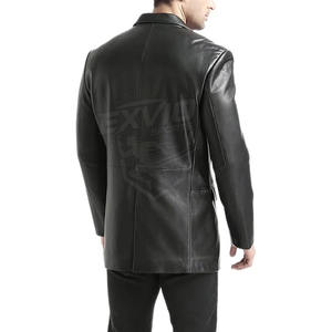Fabricant pakistanais de manteaux en cuir pour hommes, taille personnalisée, service OEM, manteau long en cuir pour hommes pour l'hiver - Product Image 5