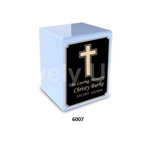 โกศสำหรับเผาเถ้ากระดูกมนุษย์พร้อมถุงกำมะหยี่ก้อนสีบรอนซ์สัญลักษณ์นักดับเพลิงและวอลนัท - Product Image 4