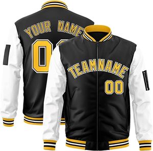 OEM personalizado invierno color 80s moda retro satén Starter acanalado puño elástico chaqueta universitaria para los hombres - Product Image 6