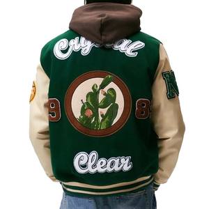 Veste d'université en cuir molletonné, en coton, sur mesure, vente en gros, 2022 - Product Image 3