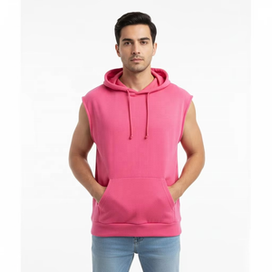Débardeur à capuche sans manches pour homme, léger, en tissu extensible, pour l'entraînement et le fitness, personnalisable (couleurs et tailles) - Product Image 1