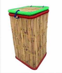 Tay Dệt Tre Lưu Trữ Mây Giỏ Bin Hộp Với Xử Lý Bằng Gỗ Vòng Phòng Khách Ăn Trái Cây Quần Áo Hoa Tổ Chức Thực Phẩm - Product Image 3