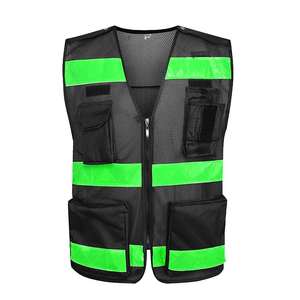 Custom Logo Summer Construction Work Vest Security Pockets Waterproof <b>Fluorescent</b> Thermal Mesh Breathable Safety Vest for Work - Product Image 5
