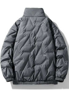 Nouvelle veste bomber d'hiver pour homme OEM personnalisée, tissu en toile, col montant, teinture unie, style décontracté, logo frontal, respirante - Product Image 6