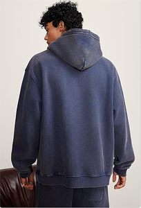 Hombres Invierno Casual Lavado ácido Sudaderas con capucha Color sólido 100% Algodón Fleece Regular Fit Moda Wear - Product Image 4
