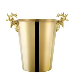 Metal Wine <b>Bucket</b> Reindeer Horns Design Gold Finished Handmade Metal Wine Chiller With Stand <b>Ice</b> <b>Bucket</b> <b>Beverage</b> <b>Tubs</b> Trending - Product Image 6
