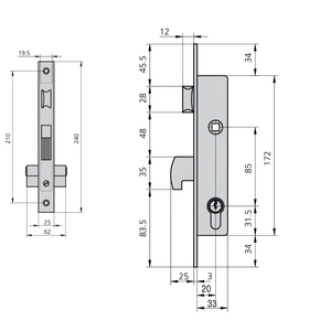 CVL 1990/20/5 Serratura in Metallo per Falegnameria - Product Image 2