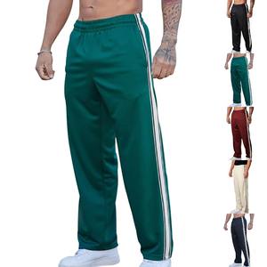 Pantalon de survêtement ample Baggy doux tissu polyester légèrement extensible Style chic polyvalent pour les sports et les vêtements quotidiens pour hommes solides - Product Image 3