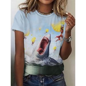 2025เสื้อยืดผู้หญิงลายสัตว์การ์ตูนเสื้อยืด3D คอกลมแขนสั้นลำลองไซส์ใหญ่พิเศษ - Product Image 2