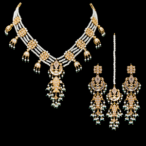 Women's Luxury Fashionable Mughli Necklace <b>Set</b> with Zircon Earrings <b>for</b> <b>Wedding</b> Parties and Engagements - Product Image 6