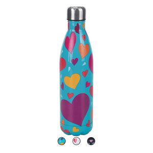 Bottiglia Termica in Acciaio Inox da 500ml con Design a Cuore, Thermos da Viaggio con Rivestimento in Gomma Classico, Mantenimento Temperatura 24 Ore - Product Image 1