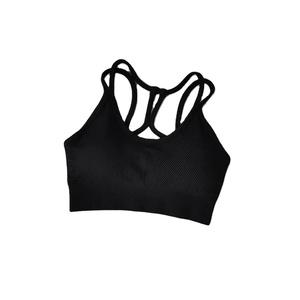 Soutien-gorge de sport de Yoga sans couture pour femmes 100% coton respirant Anti-sueur Gym haut court sans bretelles cristal Style Simple - Product Image 1