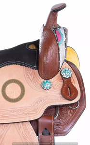 อานม้าหนังแท้คุณภาพพรีเมียม น้ำหนักเบา ผลิตด้วยมือ สำหรับการแข่งขันแบบเวสเทิร์น บาร์เรลเรซซิ่ง โรดีโอ ให้ความสบายในการขี่ม้าโชว์ - Product Image 2