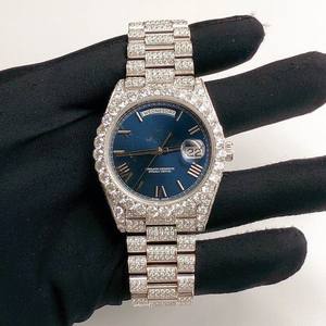 Personalizado VVS Moissanite Diamond Roman Dial Acero inoxidable Iced Out Reloj de pulsera mecánico automático Tachonado Moda para hombres - Product Image 1