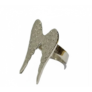 Anneaux de serviette élégants en argent, design métallique unique, porte-serviettes pour mariage, fête, Noël, décoration de table. - Product Image 1