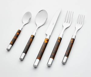 Ensemble de couverts en acier inoxydable moderne avec manche en résine, ensemble de couverts élégant pour la table de la cuisine à domicile - Product Image 3