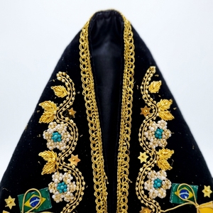 Manto de terciopelo bordado a mano con hilo de oro para la Virgen de Aparecida, estatuilla religiosa de la Virgen María, vestimenta. - Product Image 4
