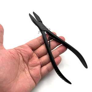 Pince à extensions de cheveux multifonctionnelle en acier inoxydable avec impression de logo personnalisée, microbilles noires, options OEM disponibles - Product Image 2