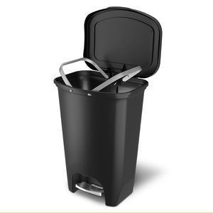 Glad Premium 13 Gallon Trash Can - <b>Plastic</b> Kitchen Waste <b>Bin</b> with Odor Protection of <b>Lid</b>, Stainless Steel Step On Foot Pedal - Product Image 6