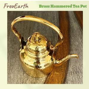 Nouvelle théière artisanale en laiton pur, traditionnelle indienne, pour café et infusions aux herbes, à prix de gros pour l'exportation - Product Image 2