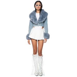 Otoño Invierno ropa de trabajo chaqueta teñida solapa botón decoración algodón relleno-Nuevo lavado empalme contraste Color diseño cremallera - Product Image 3