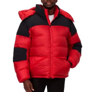 Chaqueta acolchada con panel acolchado burbuja bloque color dos tonos patchwork personalizable para hombre - Product Image 1