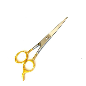 Ciseaux de salon de beauté haut de gamme avec repose-doigts, ciseaux de coiffure de qualité supérieure, lame droite et tranchante, demi-or - Product Image 1