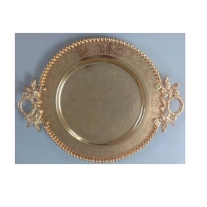 Assiette de chargeur en bois fait à la main élégante classique unique fantaisie personnalisée plaque de chargeur en ardoise ronde martelée pour la fête - Product Image 5