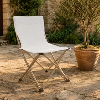 Chaise pliante robuste et durable, cadre en acier inoxydable, tissu Oxford, pour l'extérieur, le parc et les voyages