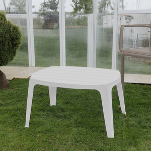 Progarden bianco 76.5x50x46h cm salotto esterno tavolo Kai impilabile in plastica mobili da giardino - Product Image 3