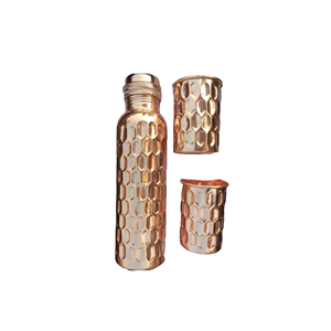 Bouteille à boire moderne en métal cuivré avec couvercle en acier inoxydable Taille personnalisée Forme Capacité 500ml Fitness écologique unisexe - Product Image 2