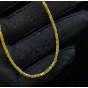 Collier de perles tubulaires facettées en diamant jaune de haute qualité, bijoux élégants en diamant jaune facetté avec un design de perles unique - Product Image 3