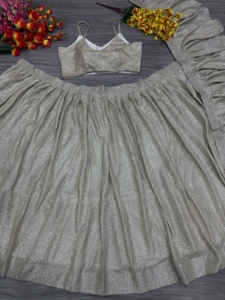 La más hermosa última fiesta de desgaste Lehenga con pesado Cancan y lona con cubierta interior - Product Image 6