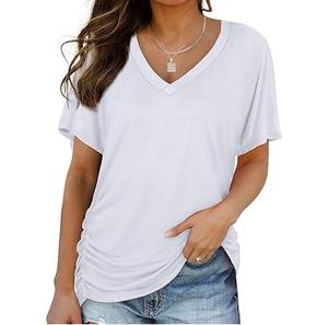 T-shirts pour hommes à manches courtes, col en V, multicolores, 100% coton, tissu Oxford, respirant, séchage rapide, écologique, pour l'extérieur, printemps, automne - Product Image 1