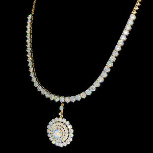 2025 colliers en or jaune Style goutte d'eau fine diamant de laboratoire rond taille brillante IGI certifié meilleure qualité de couleur - Product Image 5