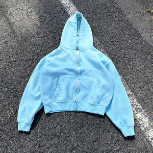 Pull personnalisé de luxe Sweats à capuche en molleton de coton de qualité supérieure, respirant, mélangé, à épaules tombantes, Sweats à capuche avec fermeture éclair de haute qualité - Product Image 4