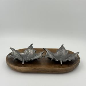 Bol décoratif en aluminium pour fruits secs, directement de l'exportateur indien, design feuille, bol en aluminium plaqué nickel noir à prix avantageux - Product Image 4