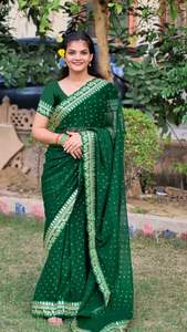 Saree de travail de séquence de broderie en georgette par fab zone - Product Image 2