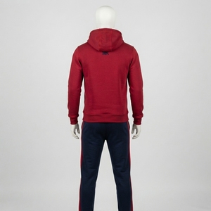 <b>Mens</b> Red Navy Hoodie Tracksuit Set Colorblock <b>Pullover</b> Sweatshirt Jogger Pants Sportswear Training Gym Fitness Activewear - Product Image 2