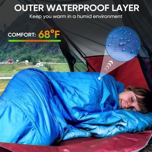Saco de Dormir Portátil Impermeable para Camping, 4 Estaciones, Clima Frío o Cálido, para Excursionismo, Montañismo, Uso Interior y Exterior - Product Image 6